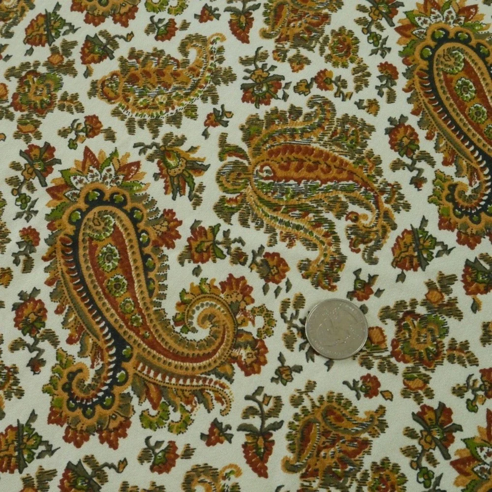 Artimino 85 Inch Round Cotton Tablecloth Paisley Floral Mustard French Country